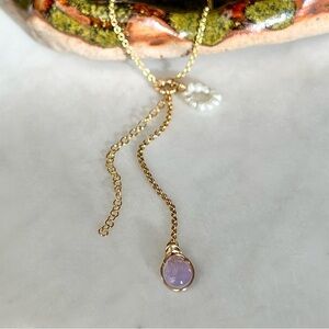 Gold Filled Dainty Asymmetrical Seed Pearl Y Necklace